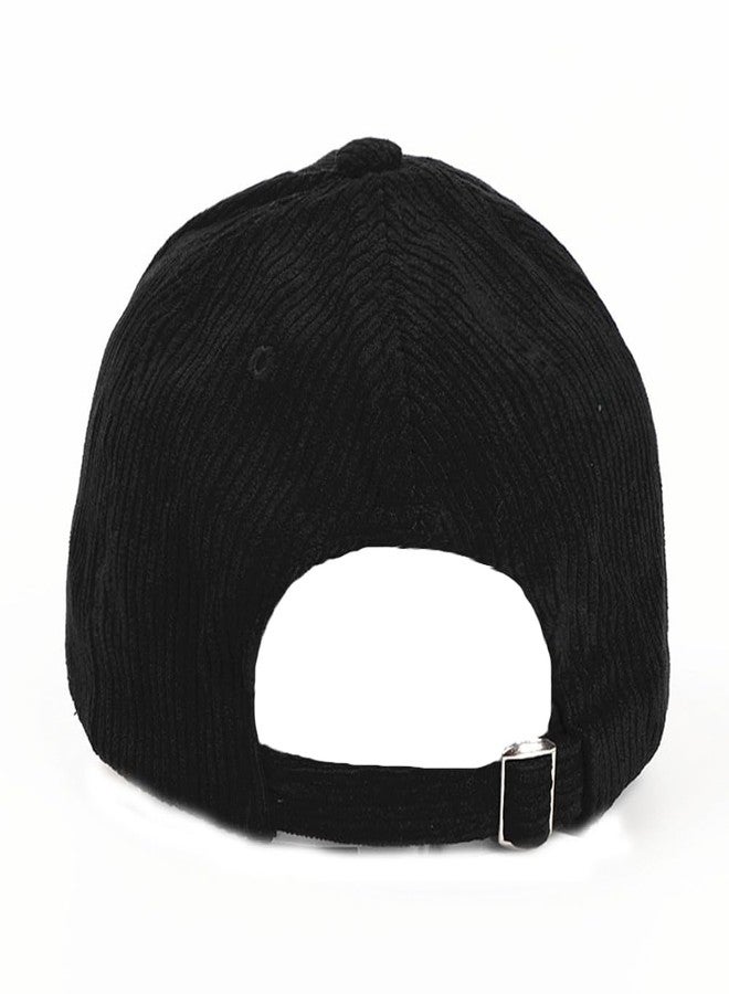 Ptduabenlu Baseball Cap for Men Women Adjustable Sports Hat Vintage Corduroy Hat Trucker Cap Black - Image 4